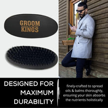 Load image into Gallery viewer, Groom Kings - Black Beard Brush with Travel Bag