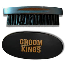 Load image into Gallery viewer, Groom Kings - Black Beard Brush with Travel Bag

