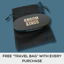 Load image into Gallery viewer, Groom Kings - Black Beard Brush with Travel Bag
