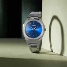 Load image into Gallery viewer, D1 Milano Hexagonal Blue Dial Stainless Steel Watch
